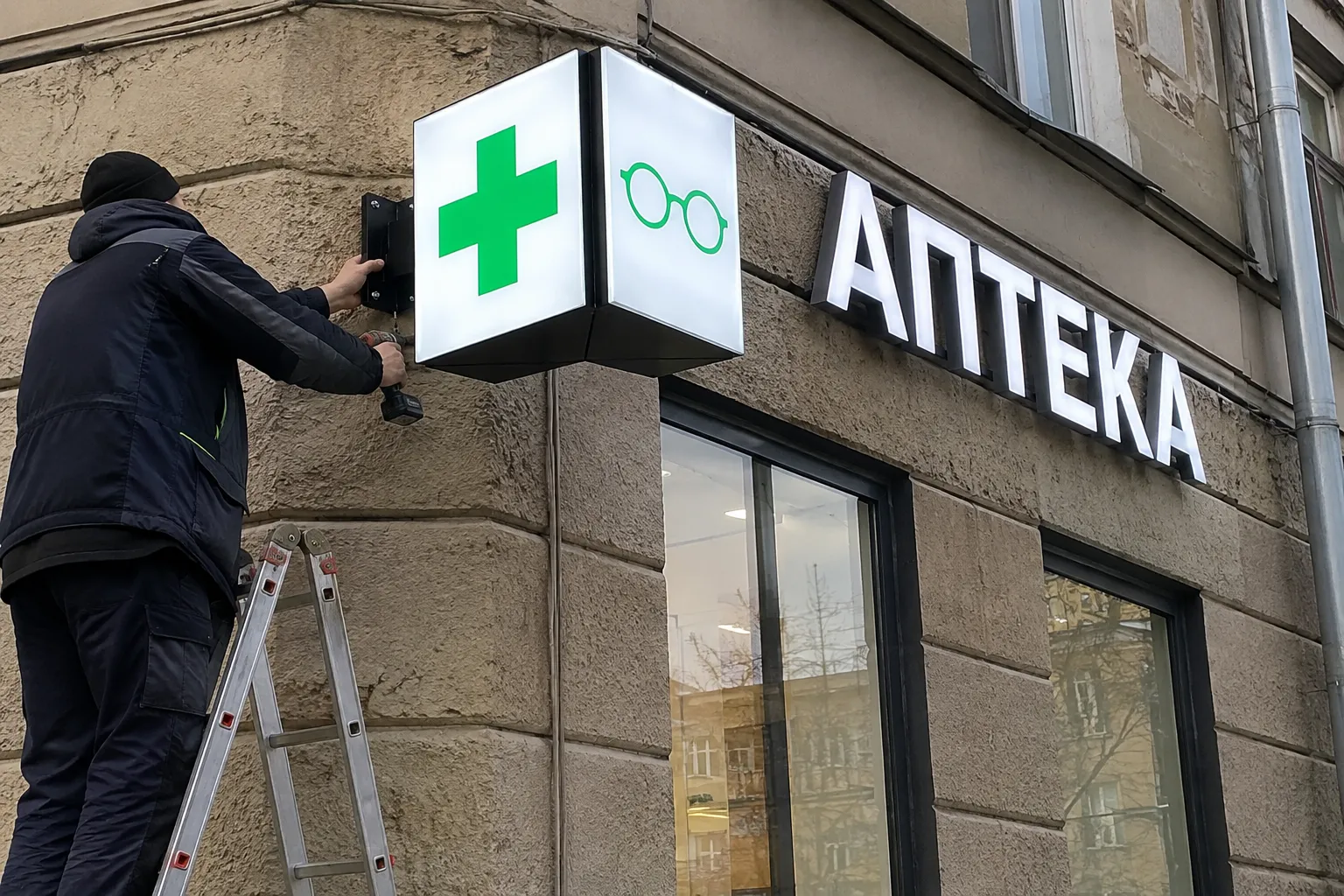 Световой короб для аптеки или оптики